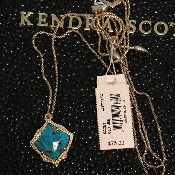 Kendra Scott Kacey in Bronze Veined Turquoise - Picture 2 of 2